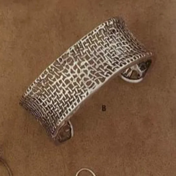 Vintage Silpada Oxidized Sterling Silver Woven Mesh Cuff Bracelet B1625 - Picture 3 of 12